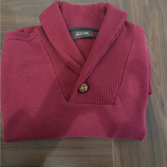 Tasso Elba Men's Textured Shawl-Collar Pullover Sweater in red size L - Picture 9 of 10
